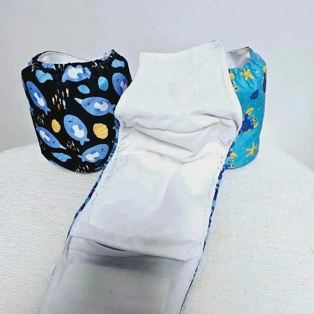 cute bone 3 pc padded male dog belly bands s/m